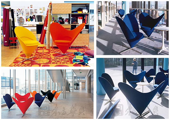 现代经典休闲椅|布面休闲椅|办公家具|潘顿心椅|心型休闲椅